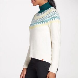 Alpine Designs Dawn Calm Fair Isle Mock Neck Sweater Ski Resort Women's L